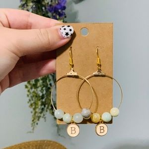 Initial (B) Beaded Earrings